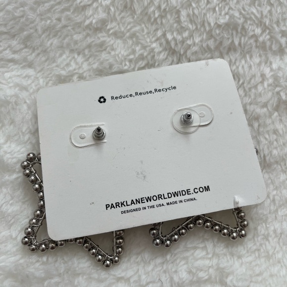 Park Lane Silver Beaded Star Earrings - Picture 2 of 2